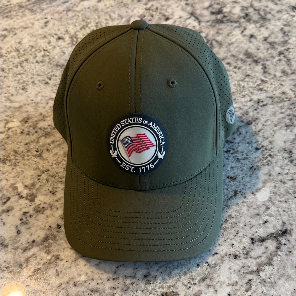 Branded Bills USA Olive Green Patriotic Cap